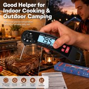 YTAKY Meat Thermometer, Instant Read Digital Meat Thermometer Waterproof -58 to 572°F with Backlight, Black