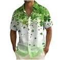 thumbnail image 2 of Ceisia Chemise à Manches Courtes Imprimé Trèfle pour Homme Collection / Chemise à Boutons Imprimé Trèfle Ombre Cadeaux, 2 of 9