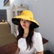 thumbnail image 4 of Sombrero protector solar con pegamento negro para mujer, sombrero para el sol de verano para protección facial y protección UV, sombrero de pescador, 4 of 5