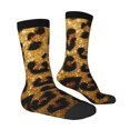 thumbnail image 2 of Zufioo Golden Leopard Glitter Print Thigh High Socks,Knee High Socks For Women and men,Over the Calf Tube Socks.Athletic Socks, 2 of 6