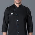 thumbnail image 1 of Chaqueta Unisex Chaqueta de Panadero Chaqueta de Manga Chaquetas Transpirables Ropa de Cocina Ropa de Negro l Colco Uniformes de chaqueta de chef, 1 of 8