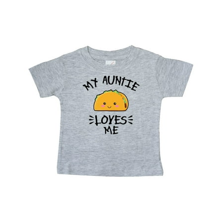 

Inktastic My Auntie Loves Me with Taco Illustration Gift Baby Boy or Baby Girl T-Shirt