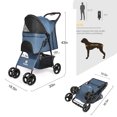 thumbnail image 5 of Wedyvko 4 Wheels Pet Stroller Dog Cat Stroller Storage Basket and Cup Holder,Navy, 5 of 6