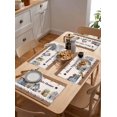 thumbnail image 5 of Country House Placemats Set of 6, Washable Woven Burlap Cloth Fabric Placemat for Square/Rectangle/Round/Oval Dining Table, Easy Clean Place Mats for Toddlers, Kids Brown Barn Star Spring Retro Flower, 5 of 6