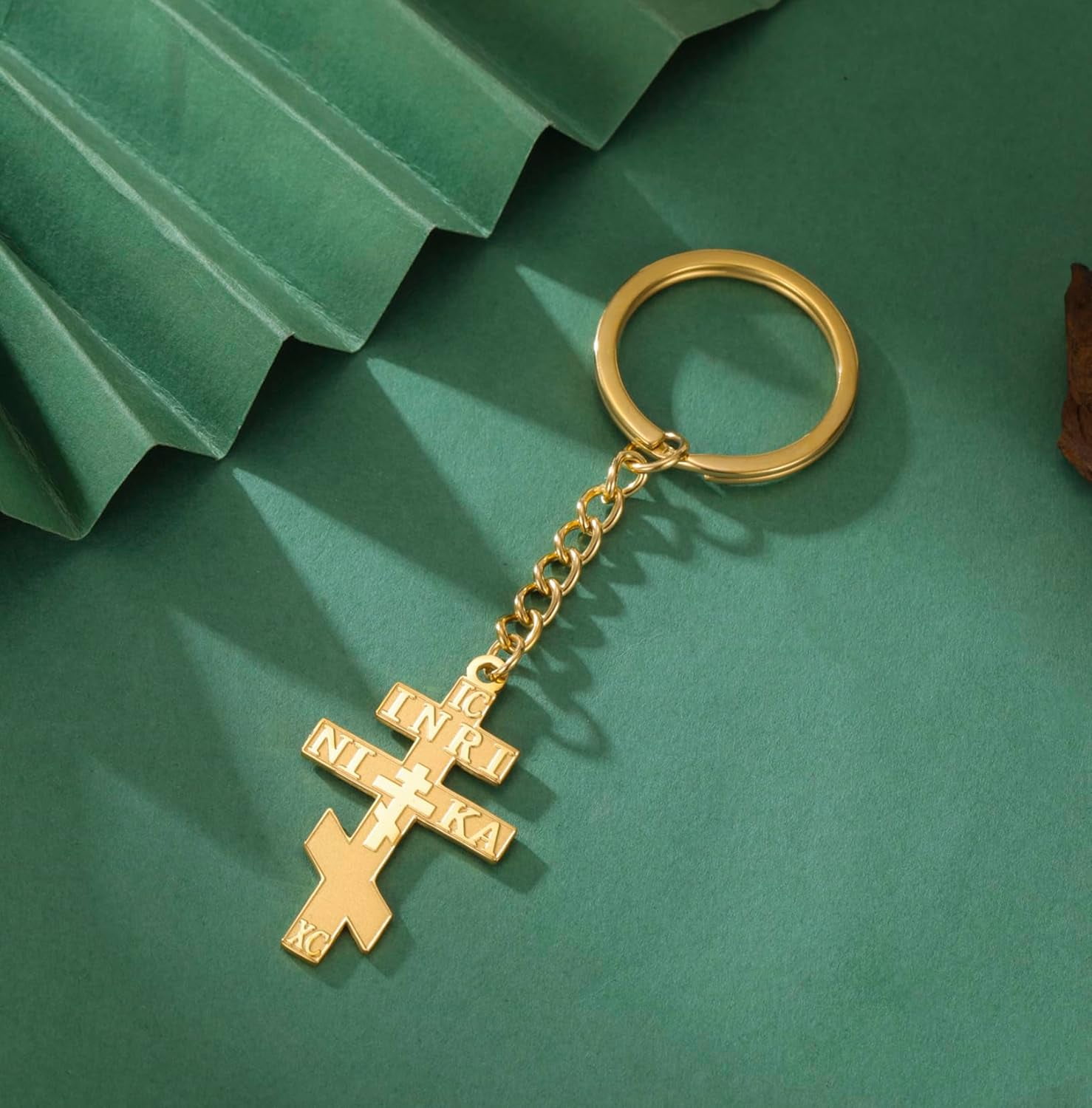 Russian Orthodox Cross Keychain IC XC NIKA Eastern Cross Jesus