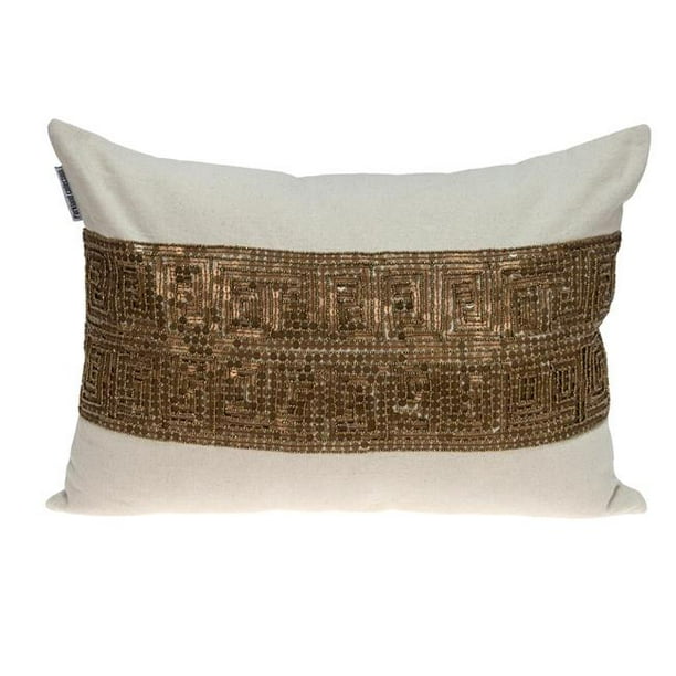 Parkland Collection PILM21436 Misty Transitional Beige Rectangle Throw Pillow Walmart