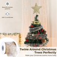 thumbnail image 2 of Organza Sheer Ribbon, Ivory Wired Ribbon with Gold Glitter Swirl Patterns, Metallic Edge Ribbon, 30 Ft Christmas Ribbon for Tree Decoration, 2 of 5