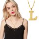 thumbnail image 1 of Collar para mujer, joyería para mujer, joyería de moda para mujer, regalo para mujer, 26 letras en inglés, cadena con nombre, collares colgantes, joyería para mujer, 1 of 4