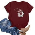 thumbnail image 4 of Fznquz Womens Spring Tops Casual Short Sleeve 2025 Tees Graphic Red Crewneck Summer Womens Blouses, 4 of 5