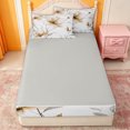 thumbnail image 4 of Erosebridal Khaki Magnolia Zipper Full Size Comforter Sets with Fitted Sheet and 2 Pillowcases for Girls, Modern Flower Art Zipper Bedding Set, Gray Reversible, 4 Pieces, 4 of 7