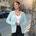 thumbnail image 2 of Sun Shirts Women UV Protection Clothing Plus Size Hooded Coat For Women Lightweight Casual Wear Spring Summer Fall Outerwear With Pockets Comfortable Loose Fit Long Sleeve Jacket, 2 of 9