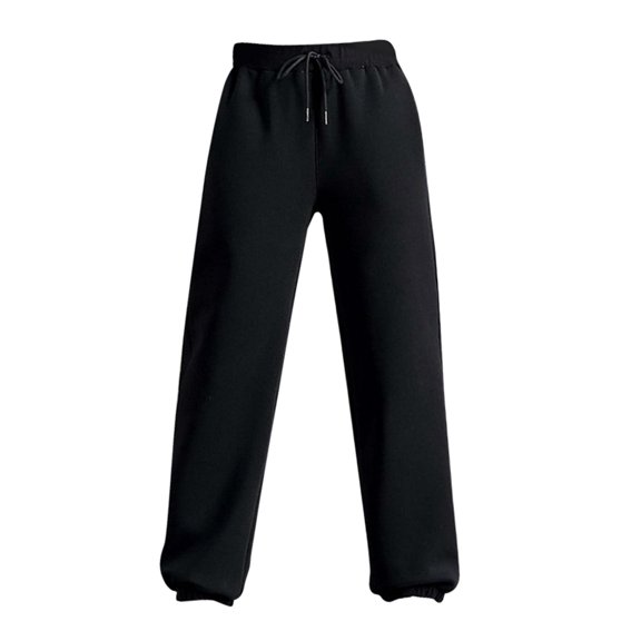 Pantalones casuales cálidos para mujer, pantalones deportivos de invierno con forro polar para niñas, para damas L