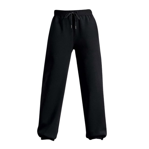 Pantalones casuales cálidos para mujeres, pantalones de chándal forrados de vellón de invierno para niñas, pantalones de chándal térmicos gruesos L