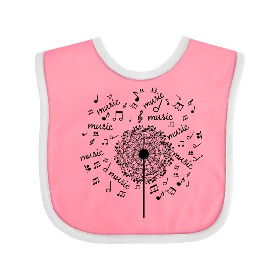 Inktastic Music Dandelion Musical Boys or Girls Baby Bib