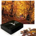 thumbnail image 2 of Ambesonne Autumn Scenery Jigsaw Puzzle Durable Cardboard, Floating Leaves Art, 1000 pcs, Redwood and Dark Orange, 2 of 5