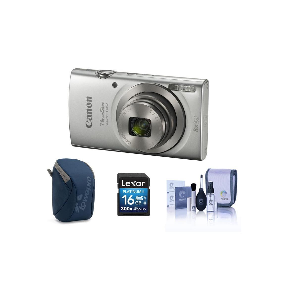 Canon PowerShot ELPH 180 20MP Digital Camera, 8x Optical Zoom, Silver
