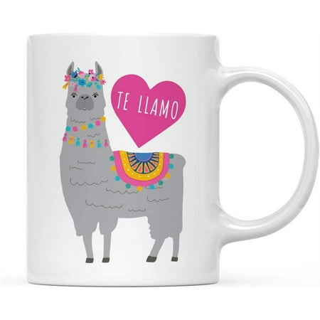 

Andaz Press Valentine s Day 11oz. Coffee Mug Gift Te Llamo Llama Graphic 1-Pack Alpaca Spanish I Love You Mother s Day Gift Ideas Under $11