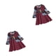 thumbnail image 2 of Qarigey Blusa de manga larga con cuello y estampado extragrande para mujer de primavera Vino Tinto/XXXXL 2piezas Qarigey CBP336563, 2 of 5