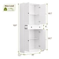 thumbnail image 3 of 71" Tall Kitchen Pantry Storage Cabinet, Farmhouse Pantry Cabinet with 4 Doors & Drawer, Freestanding Cupboard with Adjustable Shelves, Rustic Wood Cupboard for Kitchen, Dining Room, White, 3 of 10