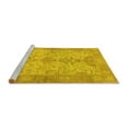 thumbnail image 2 of Ahgly Company Machine Washable Indoor Square Oriental Yellow Traditional Area Rugs, 7' Square, 2 of 4