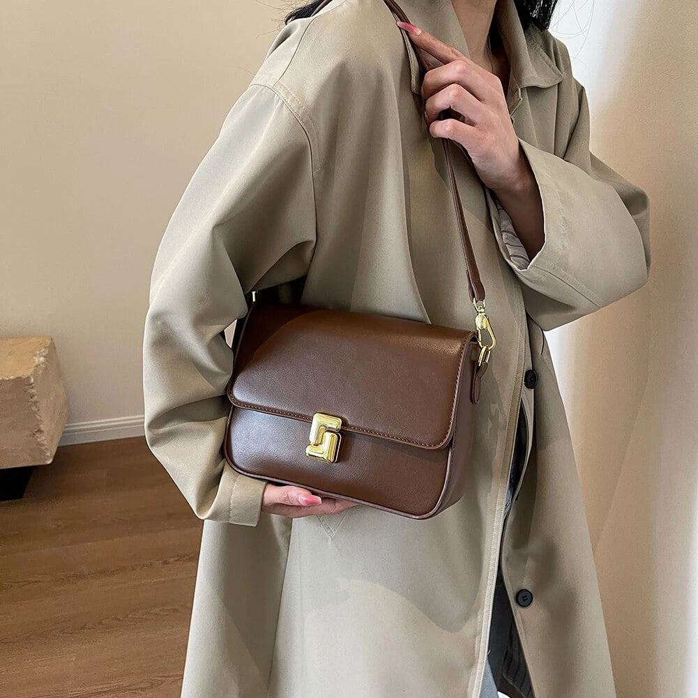 Retro Crossbody Bag for Women Classic Shoulder Messenger Bag Luxury Brand Small Tote Handbag Purse PU Leather Chic Women s Bag Walmart