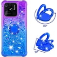 thumbnail image 2 of Cute Clear Case for Xiaomi Redmi 10C with Ring Kickstand, Bling Gradient Quicksand Glitter Flowing Liquid Floating Case Cover for Xiaomi Redmi 10C JB Purple Navy, 2 of 14