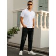thumbnail image 6 of GIRUNS Men's Muscle V Neck Polo Shirts Slim Fit Ribbed Knit Short Sleeve Shirts Golf Shirts Casual Stylish Tee, 6 of 6