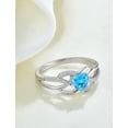 thumbnail image 5 of PYNZY Celtic Knot Rings Infinity Twisted Rings, 925 Sterling Silver Heart Statement Aquamarine Rings for Women Jewelry Valentine's Day Gift Size 7, 5 of 8
