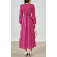 thumbnail image 2 of Vestido largo PRETTYGARDEN 2025 primavera manga larga con cuello en V para mujer, 2 of 8