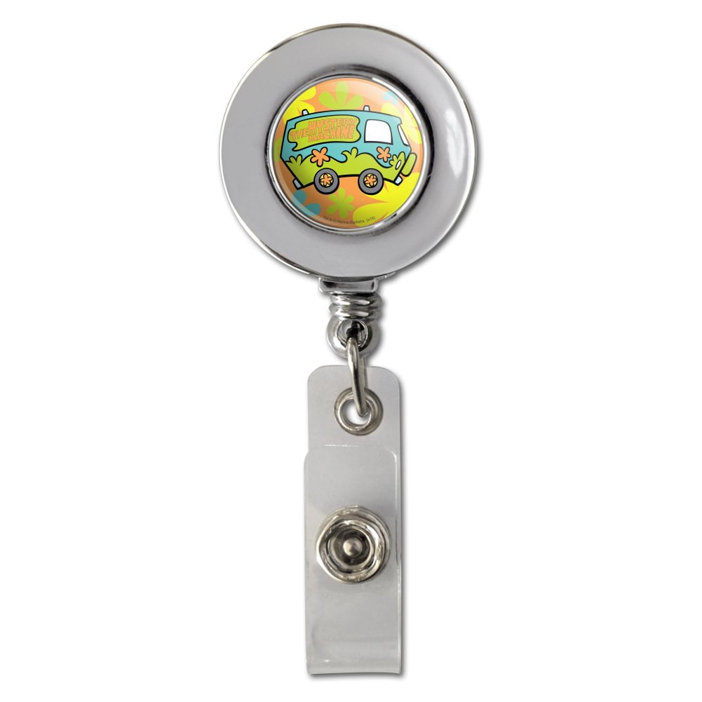 Scooby-Doo The Mystery Machine Retractable Reel Chrome Badge ID Card Holder  Clip 