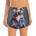 thumbnail image 2 of Rateoe Lady Duck Printed 2 in 1 Women's Workout Shorts for Athletic Gym Running Shorts with Phone Pockets-Medium, 2 of 7
