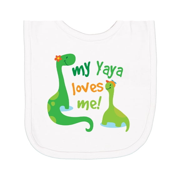 Inktastic My Yaya Loves Me Grandson Dinosaur Newborn Bib