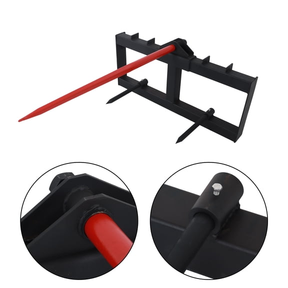 Heavy Duty 3000lb Attach 49" Hay Bale Spear Skid Steer Tractor Loader Quick Tach