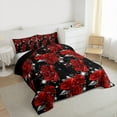 thumbnail image 3 of jejeloiu Red Rose Bedding Comforter Set,Valentine Floral Twin Comforter Sets,Romantic Theme Bedding Set For Girls Teens,Breathable Home Decor Reversible,2 Pieces, 3 of 8