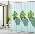 thumbnail image 4 of Ambesonne Floral Shower Curtain, Flowers Motifs Pattern Boho, 69"Wx84"L, Apple Green and Pale Blue, 4 of 4