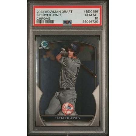 Graded 2023 Topps Bowman Draft Spencer Jones #BDC196 Chrome Rookie RC Baseball Card PSA 10 Gem Mint