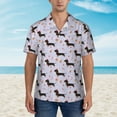 thumbnail image 2 of Fotbe Dachshund Dog Hawaiian Shirt for Men Unisex Summer Beach Casual Short Sleeve Cotton Linen Button Down Shirts-Large, 2 of 5