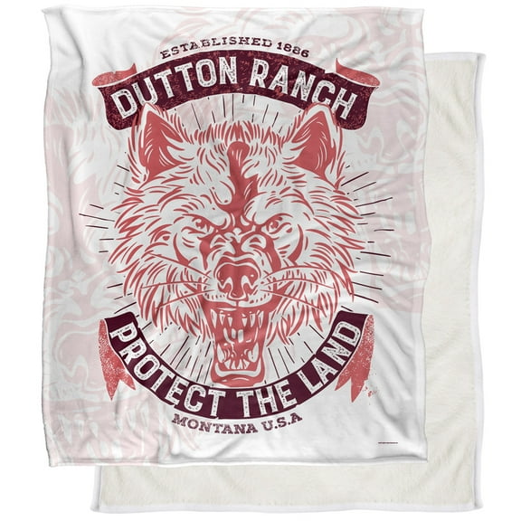 Yellowstone Blanket, 50"x60" Yellowstone Protect The Land Wolf Silky Touch Sherpa Back Super Soft Throw Blanket