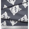 thumbnail image 3 of Soimoi Rayon Fabric Fish Block Printed Fabric 1 Yard 56 Inch Wide, 3 of 3