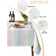 thumbnail image 2 of Colorful Striped Table Cloth, Rainbow Color Stripes Waterproof Tablecloth for Rectangle Tables, Reusable Washable Fabric Table Cover for Restaurant Kitchen Dining Tables 60"x84", 2 of 6