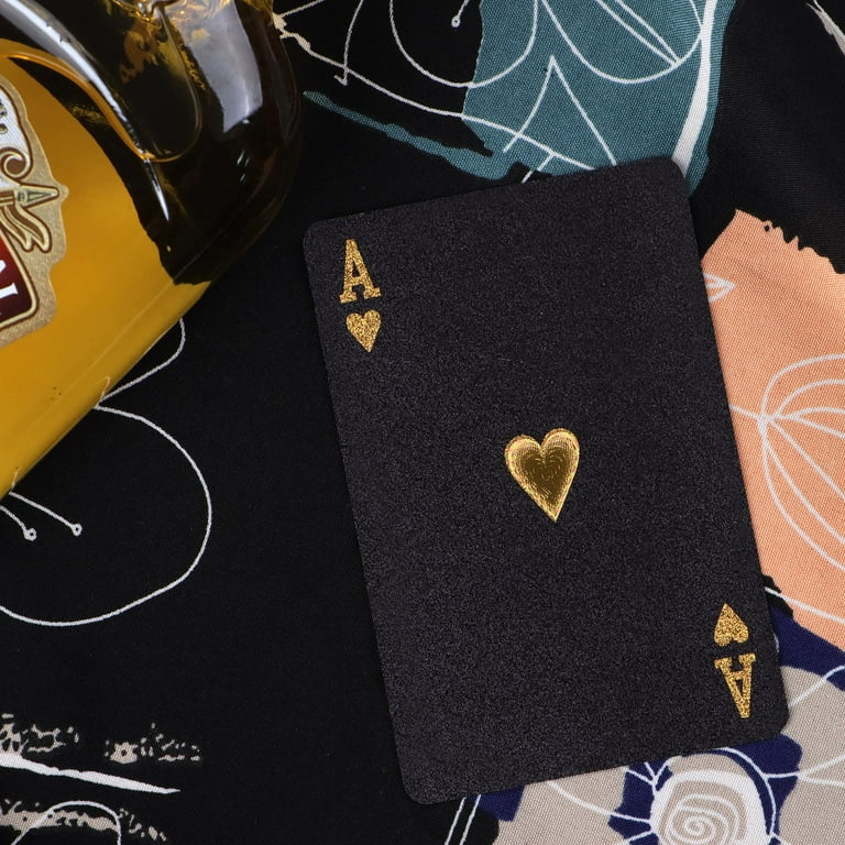 Sinekong Plastic Playing Cards, Waterproof Black Poker Card Set