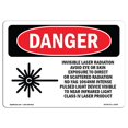 thumbnail image 1 of SignMission OS-DS-A-1824-L-1669 18 x 24 in. OSHA Danger Sign - Invisible Laser Radiation Avoid Eye Exposure, 1 of 1