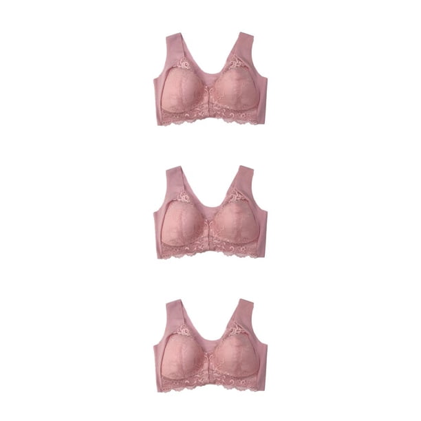 Qarigey Cierre frontal Beauty Back Shaping Up Seamless No Trace Beauty Back Sports Sujetador cómodo, informal y cómodo. Rosa Type1 NO1