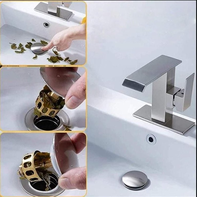 Universal Stainless Steel Basin Pop-Up Bounce Core Basin Drain