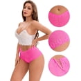 thumbnail image 3 of DARING DIVA Women's Lace Underwear Mid Waisted Hollow Out Briefs Panties XXL Pink, 3 of 6
