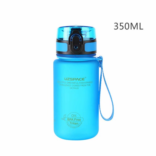 Uzspace Salles de Sport Écoles Bouteille d'Eau Tritan Sans BPA Randonnée Cyclisme Bouteille d'Eau avec Couvercle Rabattable 350ML