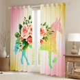 thumbnail image 2 of Homewish Pink Rose Floral Blackout Curtains Set of 2 (52x84 Each), Sequin Print Unicorn Window Curtains, Romantic Fashion Curtains and Drapes, Curtains and Drapes Decor, 2 of 6