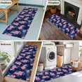 thumbnail image 6 of Independence Day Washable Runner Rugs 2'x6', American Flag Fantasy Romantic Firework Low Pile Throw Entryway Rug Non-Slip Sturdy Edge Binding Carpet for Indoor Bedside Entrance Bedside, 6 of 9