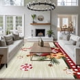 thumbnail image 3 of Christmas Area Rugs 6'x9', Washable Small Throw Rugs for Kitchen Dining room, Xmas Ice Cream Snowflakes Candy Pine Needles Indoor Outdoor Rug Non-Slip Low Pile Carpet Runner Reversible Floor Mats, 3 of 8