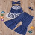 thumbnail image 3 of Toddler Baby Girls Halter Sleeveless Backless Tops Flared Pants, 3 of 6
